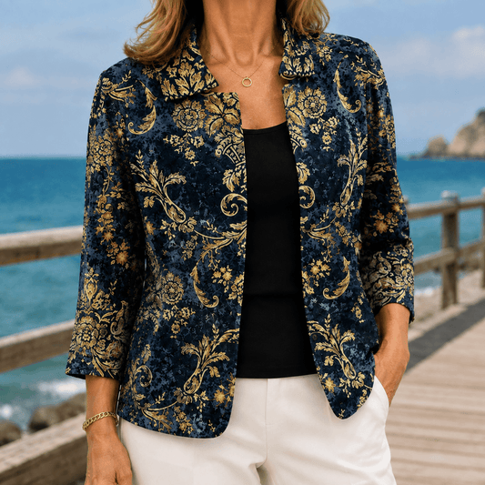 Hallie-Rose Barockdruck-Blazer mit Reverkragen aus Webstoff-Mix für Damen