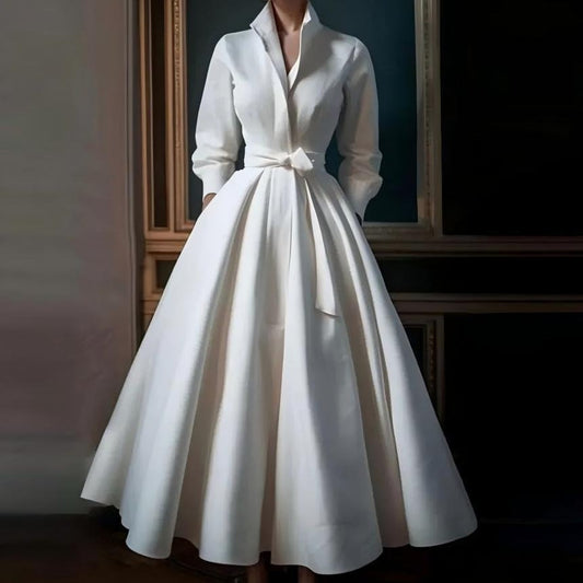 Amelie Midikleid mit Bindegürtel für Weihnachtsfeier und Herbst