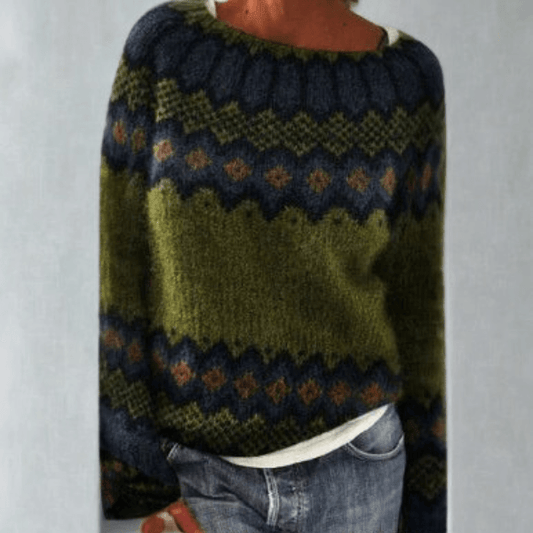 Mysa Fair-Isle-Wollpullover mit Rundhalsausschnitt für Damen
