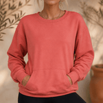 Oversize Sweatshirt mit Kängurutasche und Rundhalsausschnitt