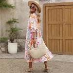 Alina Bohemian Midikleid mit buntem Print für den Herbst