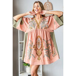 Selina Boho Kleid mit Stickerei für Herbst und Freizeit