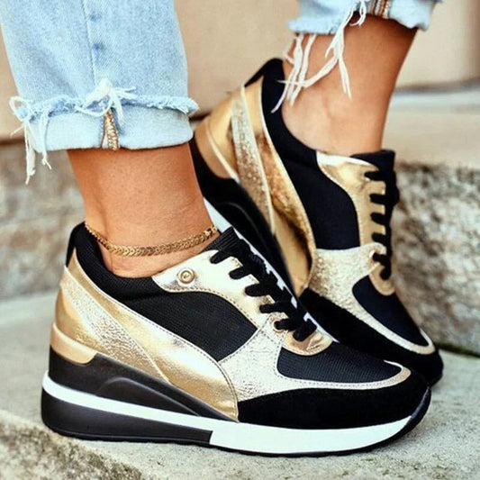 Bequeme Damen Sneakers mit Keilabsatz und Memory-Schaum-Sohle