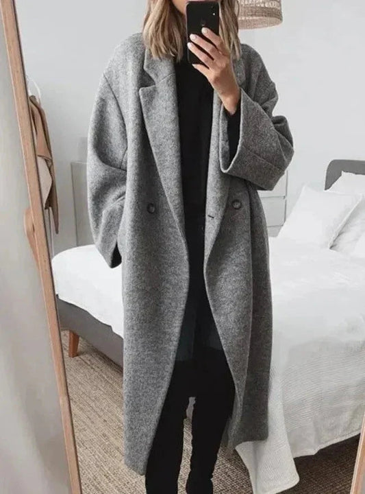 Oversized Kurzmantel aus Wollmischung mit Reverskragen für Damen