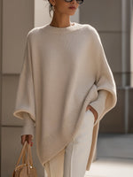 Samantha Oversized Strickpullover Damen mit Fledermausärmeln Lang