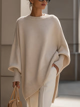 Samantha Oversized Strickpullover Damen mit Fledermausärmeln Lang