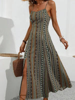 Soraya Bohemian Maxikleid mit Beinschlitz für Sommer und Herbst