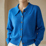Strickjacke mit Peter-Pan-Kragen und Knopfleiste für Damen