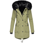 Gefütterter Parka mit Fellkapuze als warme Winterjacke für Damen