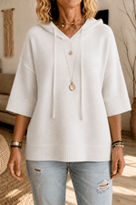 Kapuzenpullover mit Kordelzug und Strickstruktur für Damen