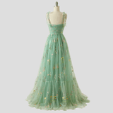 Besticktes Tüll-Ballkleid mit Blumenmuster für die Weihnachtsfeier
