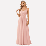 Neckholder-Maxikleid mit hohem Schlitz aus Chiffon für Damen im Herbst