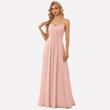 Neckholder-Maxikleid mit hohem Schlitz aus Chiffon für Damen im Herbst
