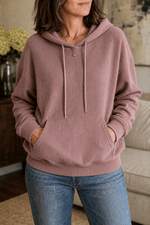 Geripptes Kapuzensweatshirt in Cord-Optik mit Kängurutasche