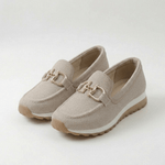 Bequeme Damen-Loafer-Sneaker mit Metall-Bit-Schnalle