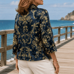 Hallie-Rose Barockdruck-Blazer mit Reverkragen aus Webstoff-Mix für Damen