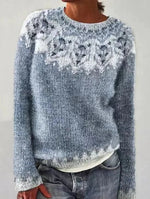 Victoria Fair-Isle Strickpullover mit Rundhalsausschnitt für Damen