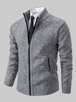 Klassischer Herren Pullover mit Stehkragen und Reissverschluss