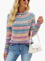 Norweger Strickpullover Damen mit Fair-Isle-Muster