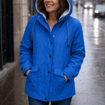 Wasserdichte Kapuzenjacke mit Plüschfutter für Damen