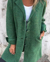 Cunégonde Oversized Wollmantel für Damen mit Kerbkragen