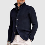 Daniel Strickjacke Herren Pullover mit Stehkragen und Knopfleiste