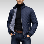 Herren Steppjacke mit gefüttertem Stehkragen und Reissverschluss