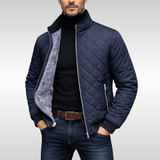 Herren Steppjacke mit gefüttertem Stehkragen und Reissverschluss