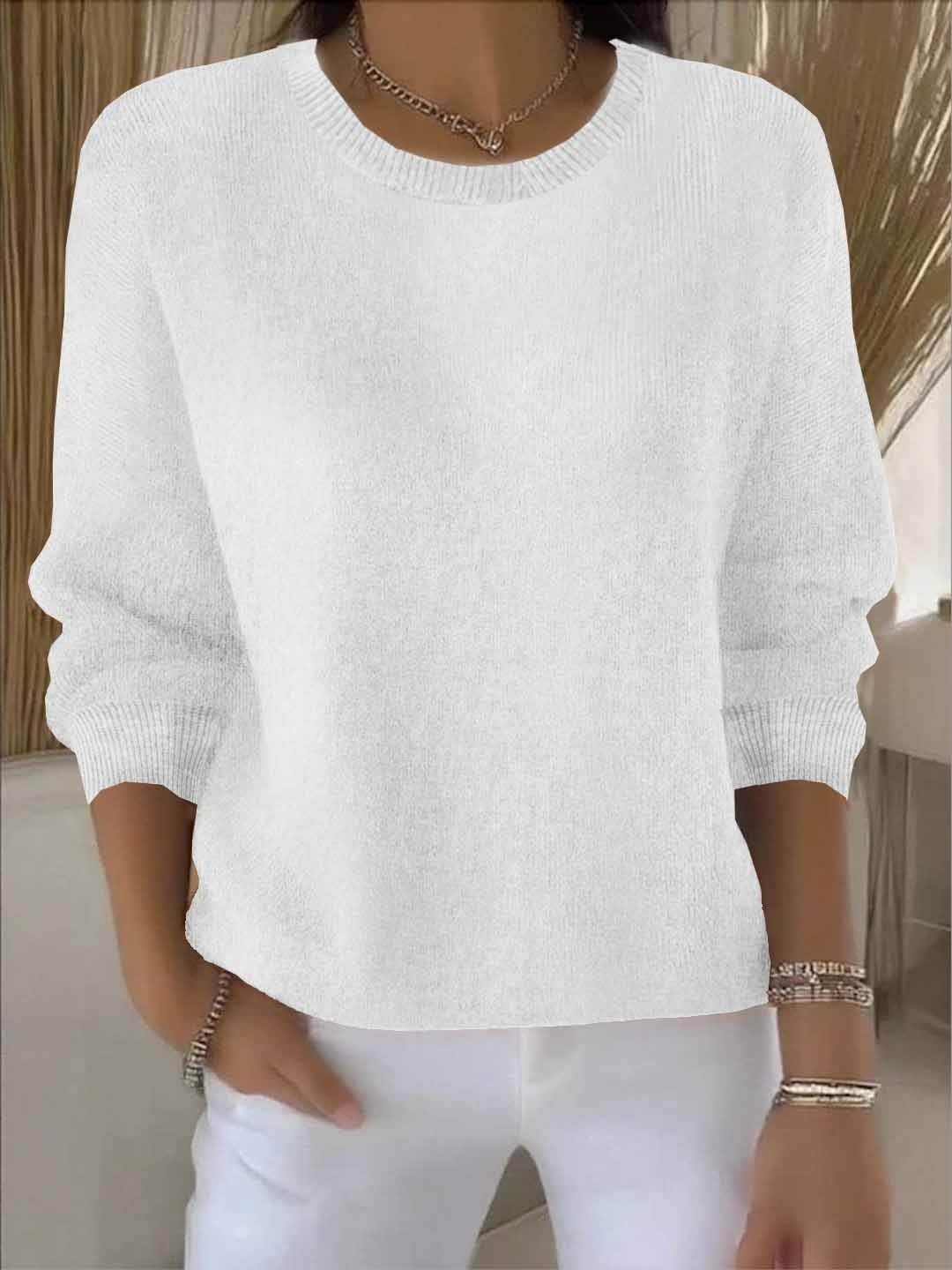 Lorie Oversized Wollpullover mit Rundhalsausschnitt für Damen