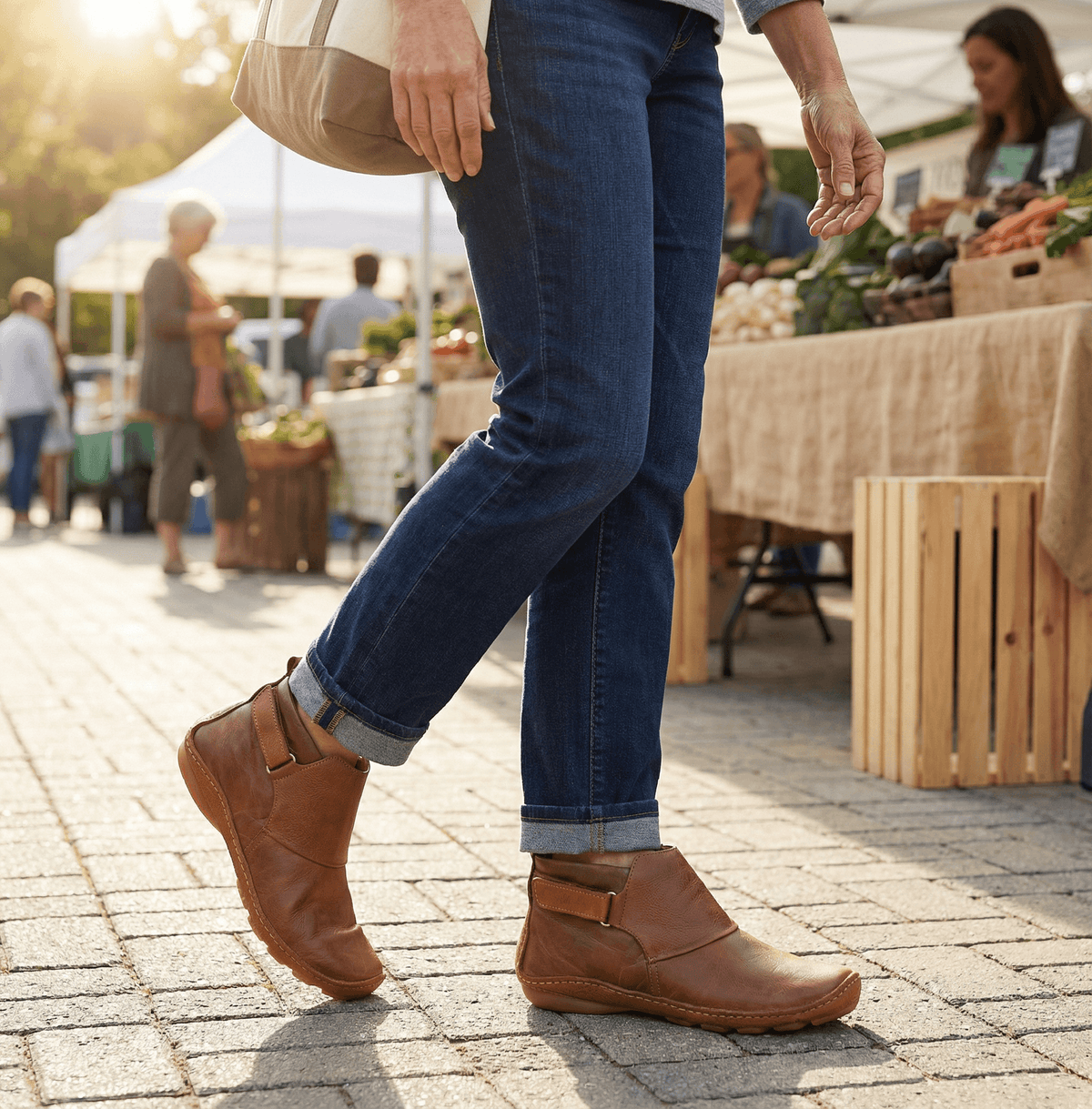 Solena Verstellbare Damen Stiefeletten mit extra weiter Zehenbox