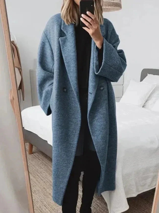 Oversized Kurzmantel aus Wollmischung mit Reverskragen für Damen
