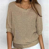 Damen Wollpullover mit lockerem Schnitt und Rundhalsausschnitt