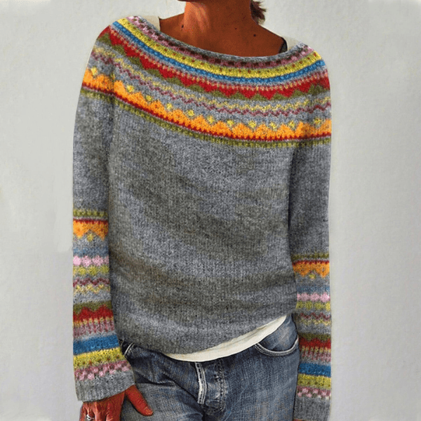 Mysa Fair-Isle-Wollpullover mit Rundhalsausschnitt für Damen