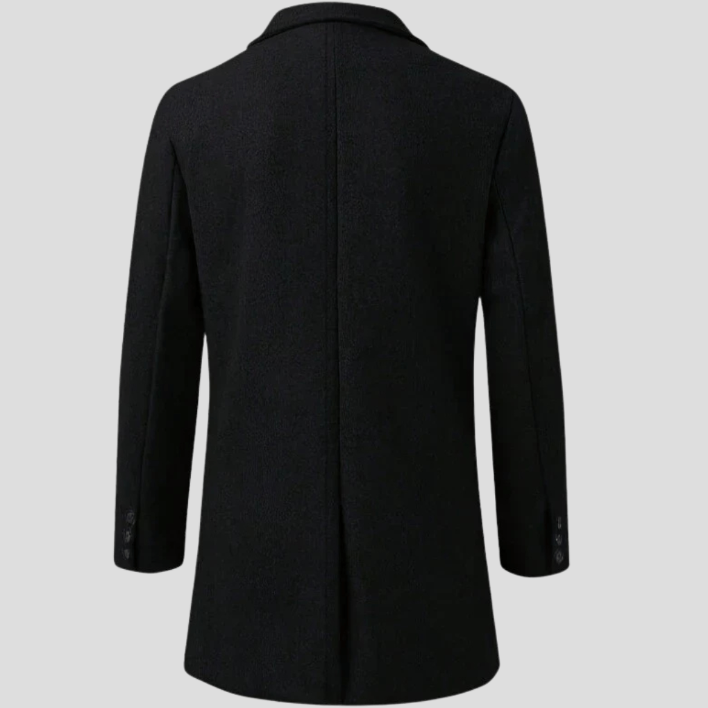 Eleganter Herren Mantel mit Reverskragen und Knopfleiste