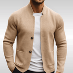 Strukturierte Strickjacke mit Reverskragen für Herren