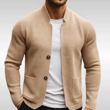Strukturierte Strickjacke mit Reverskragen für Herren