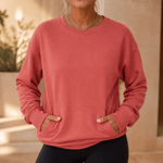 Oversize Sweatshirt mit Kängurutasche und Rundhalsausschnitt