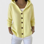 Rhezalynn Kapuzen-Strickjacke mit Knopfleiste für Damen