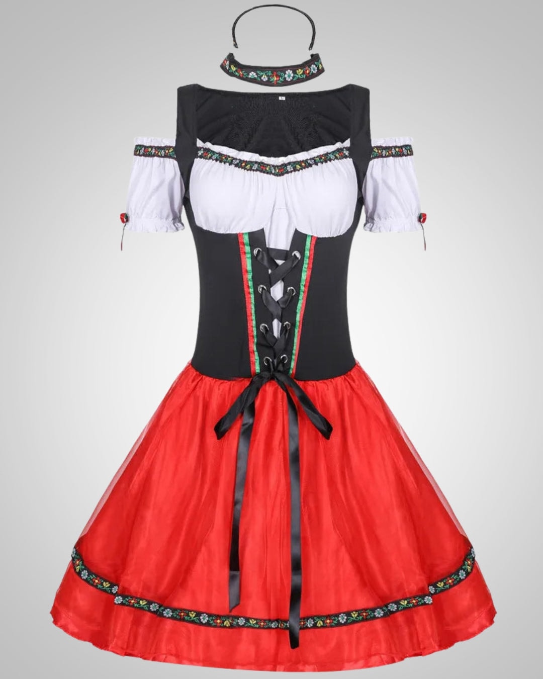 Dirndl Kostüm mit Schürze für Oktoberfest und Trachten Mode Damen