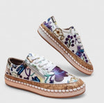 Olisette Damen Komfortschuhe mit Blumenstickerei und Plateausohle