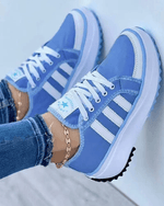 Damen Plateau-Sneaker mit Streifendesign für bequemen Alltag
