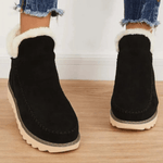 Gefütterte Winterstiefeletten mit Fellkragen für Damen