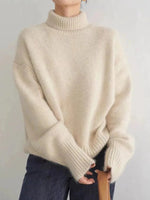 Dora Lockerer Damen Wollpullover aus Kaschmir mit Rollkragen