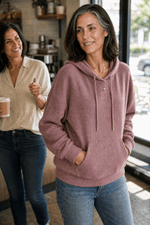 Geripptes Kapuzensweatshirt in Cord-Optik mit Kängurutasche