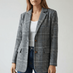 Hartlyn Glencheck-Karo Damenblazer im Boyfriend-Schnitt aus Polyester