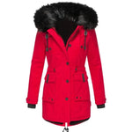 Gefütterter Parka mit Fellkapuze als warme Winterjacke für Damen