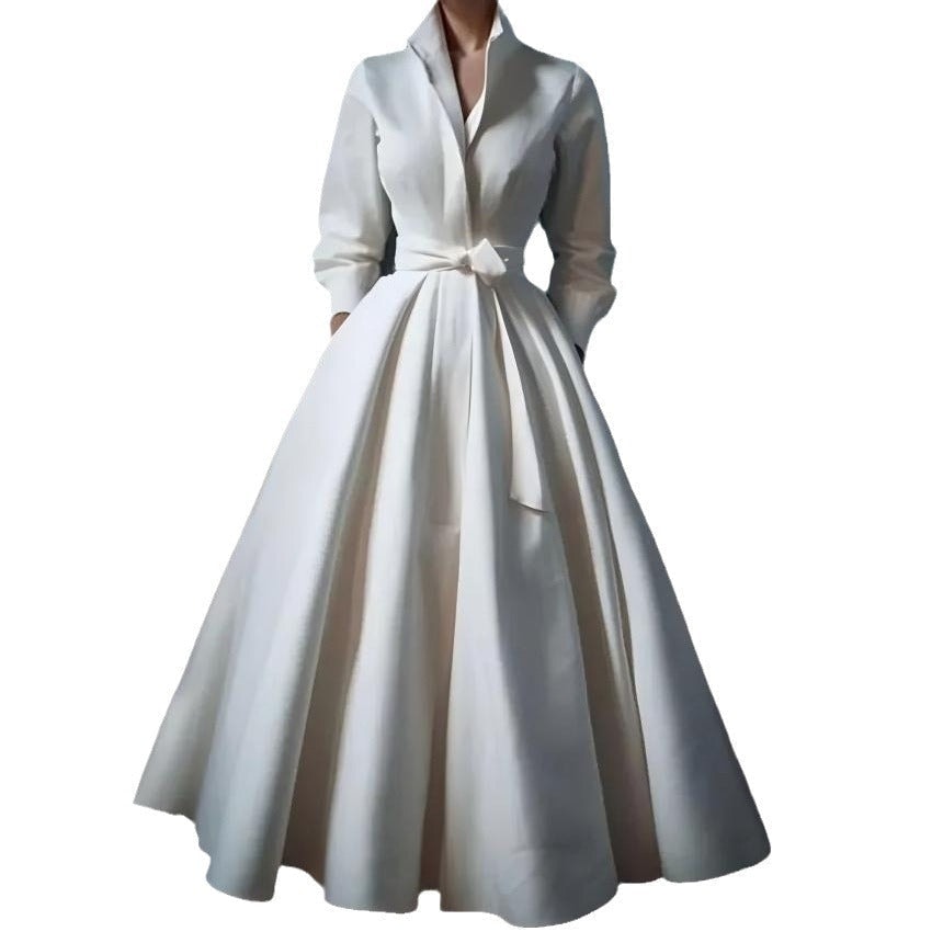 Amelie Midikleid mit Bindegürtel für Weihnachtsfeier und Herbst