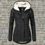 Warme Damenjacke mit Kapuze und Fleecefutter für den Winter