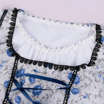 Astrid Florales Dirndl-Sommerkleid mit Schürze und Spitzenbesatz für Damen