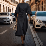 Elegantes Midikleid mit Fledermausärmeln für den Herbst